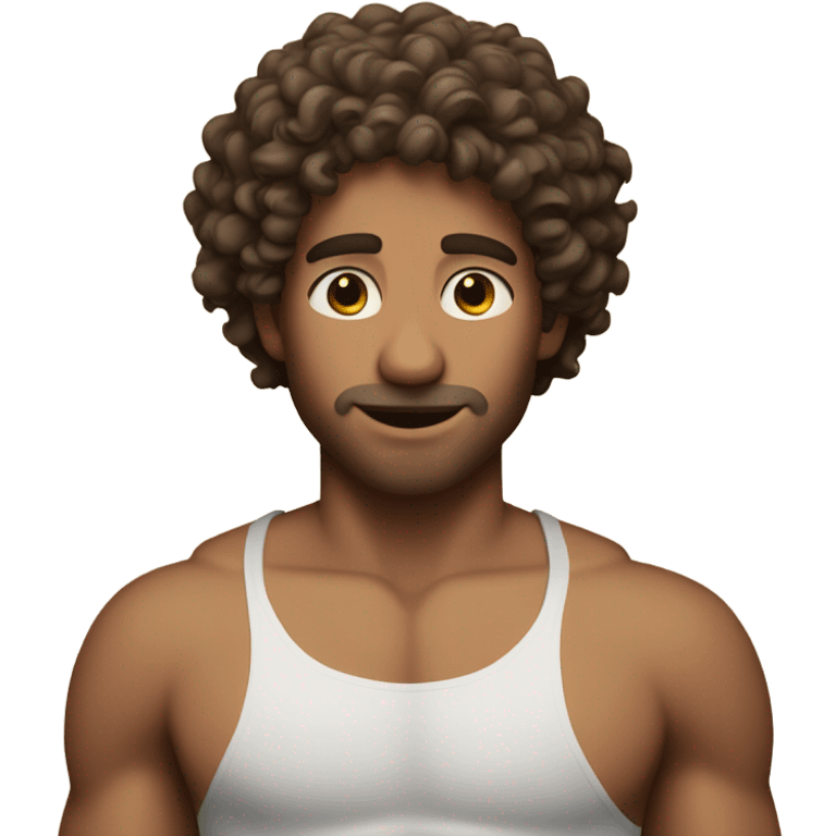 Guy with curly hair and no shirt emoji