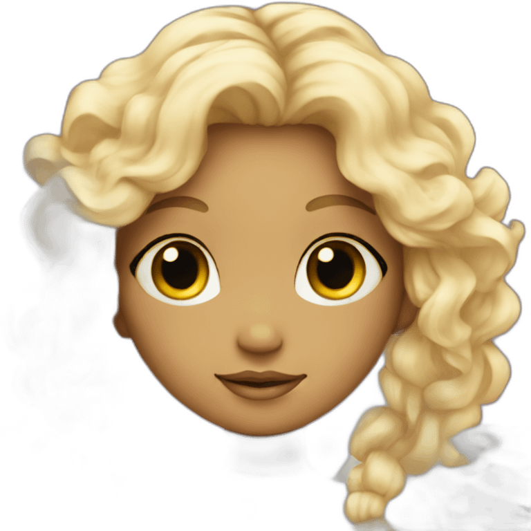 portrait of angel girl with blonde hair and starry background emoji