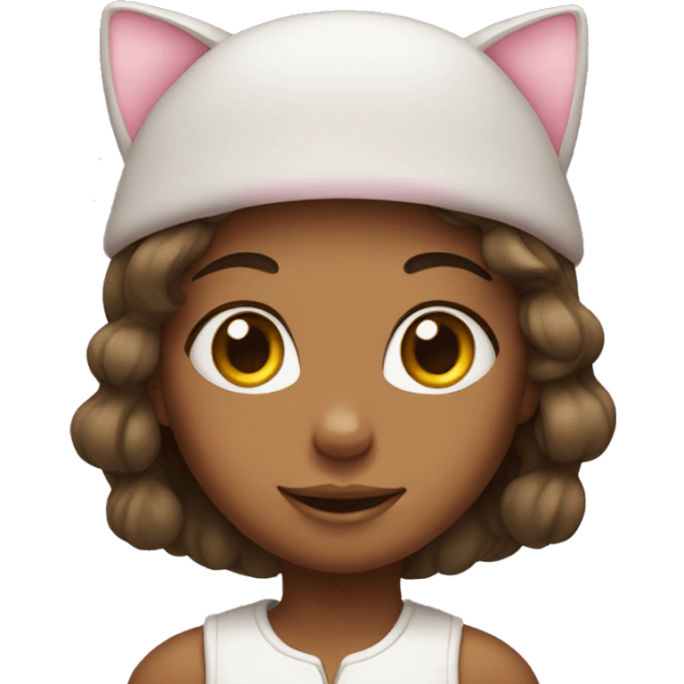 girl with kitty hat emoji