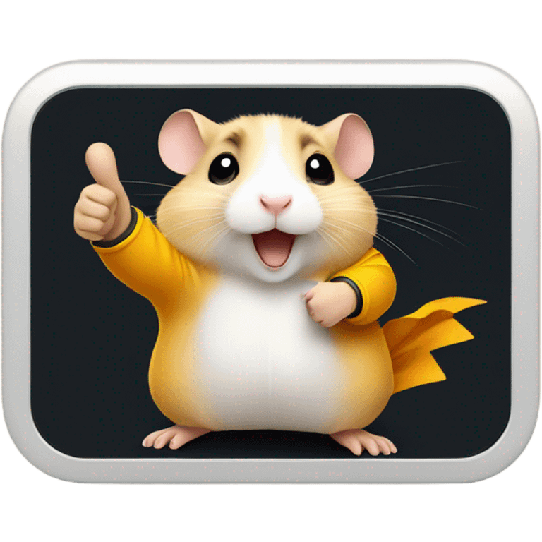 hamster The Flash shows thumbs up emoji