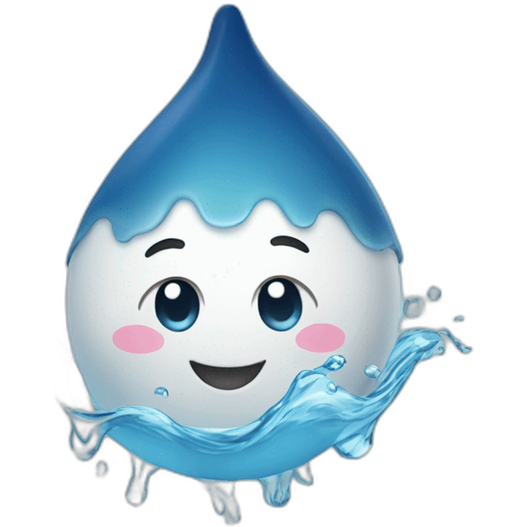 happy white water droplet swimming  emoji