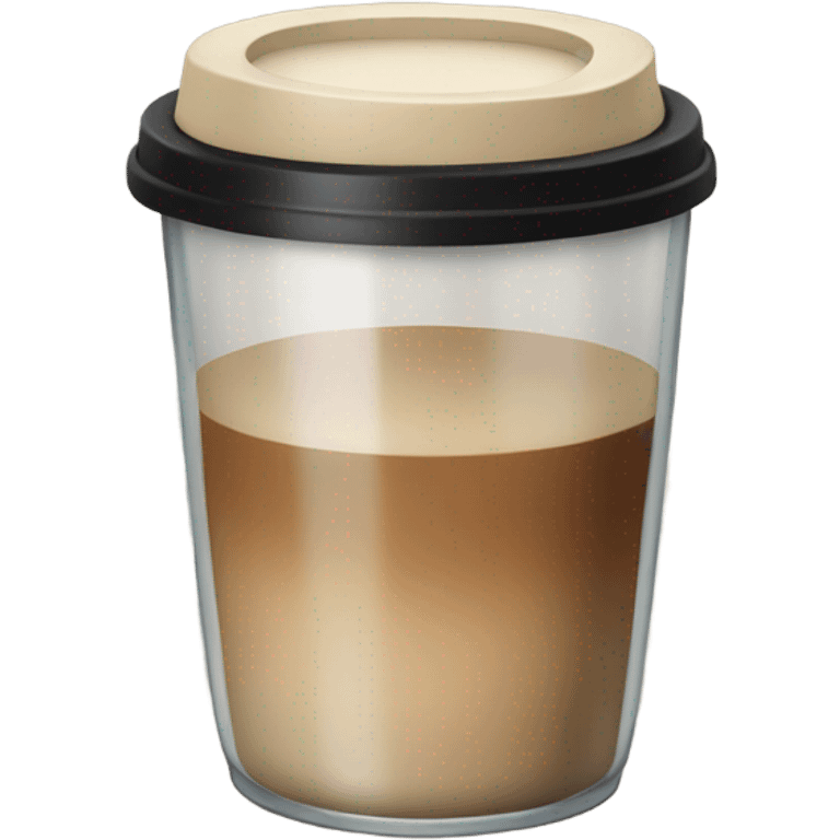 glass of coffee with black beige lid emoji