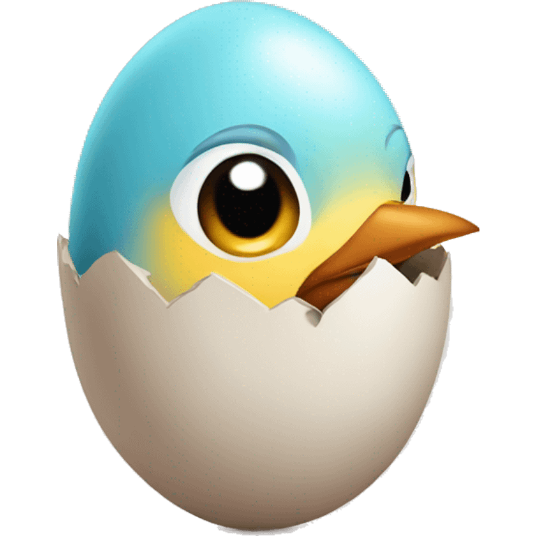 bird egg cute with bird inside emoji