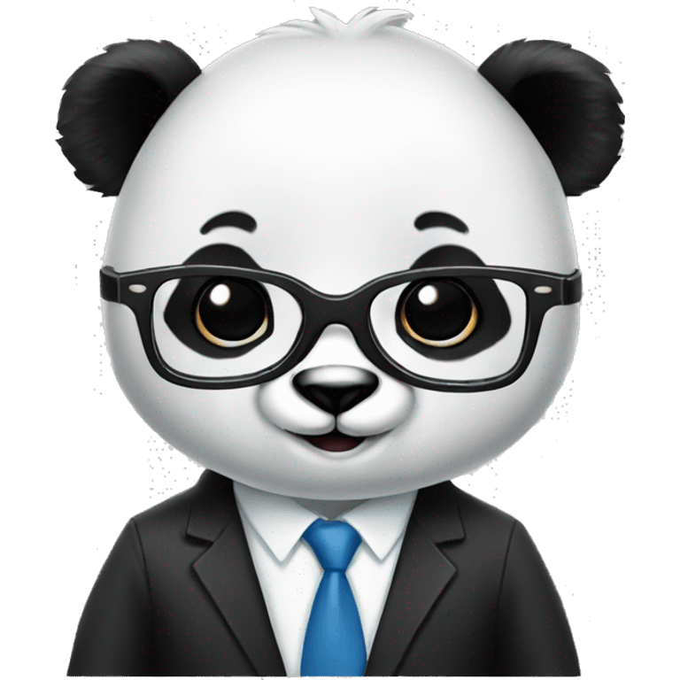 panda with glasses dressed in a suite emoji