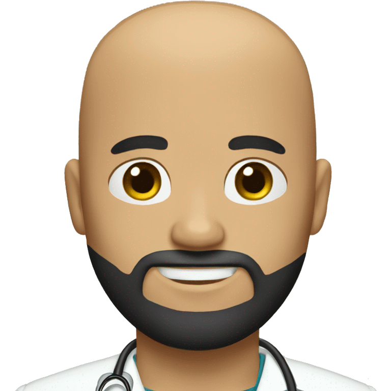 Bald head doctor tan skin crown black beard emoji