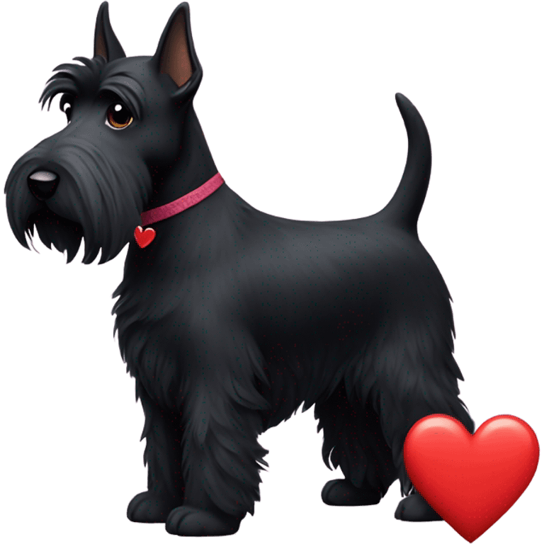 black Scottish terrier with heart on  emoji