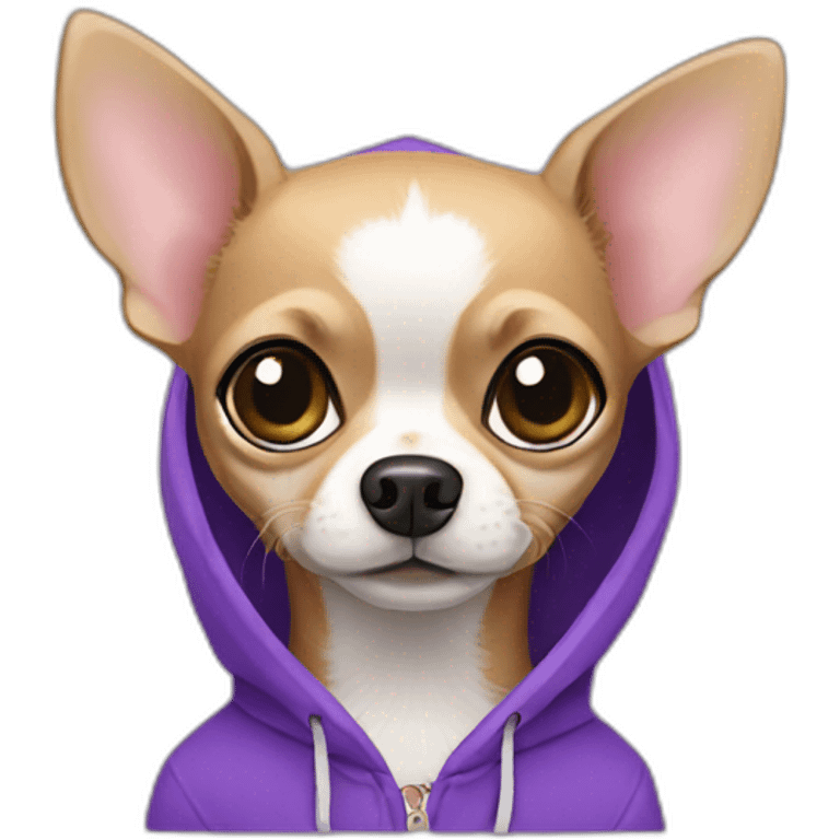 chihuahua in purple hoodie emoji