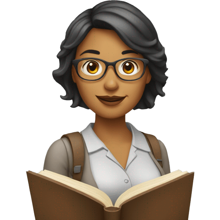 woman teacher with book emoji