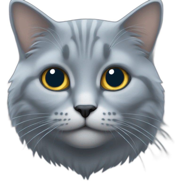 chat gris au teux bleu emoji