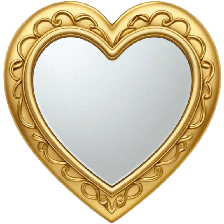 decorative gold heart mirror emoji