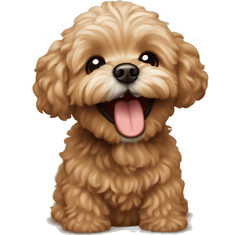 brown maltipoo laughing emoji