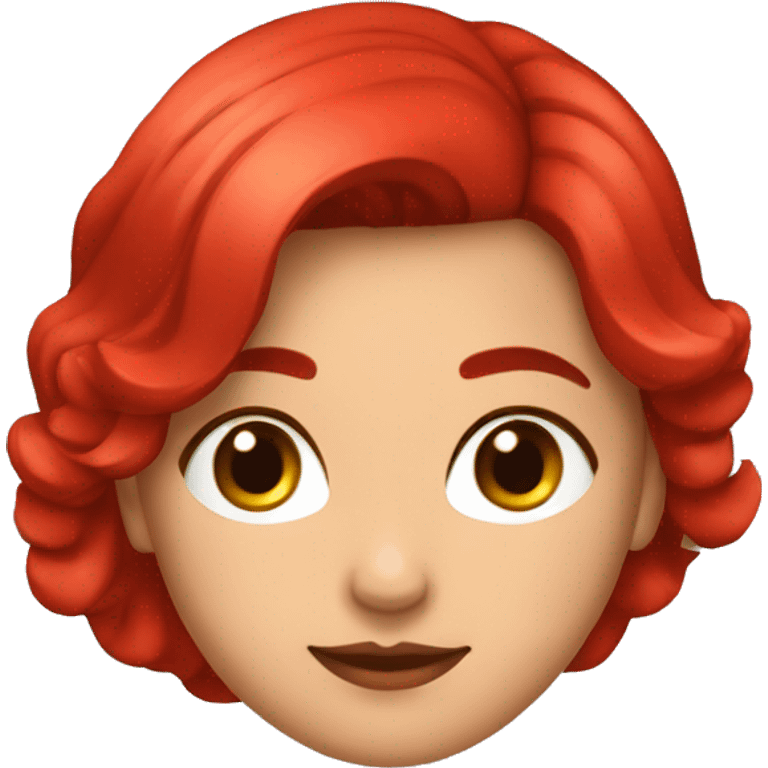 Mujer de cabello rojo corto hasta los hombros liso emoji