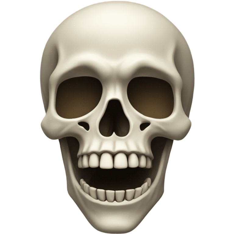 A face of an skeleton with a open mouth emoji