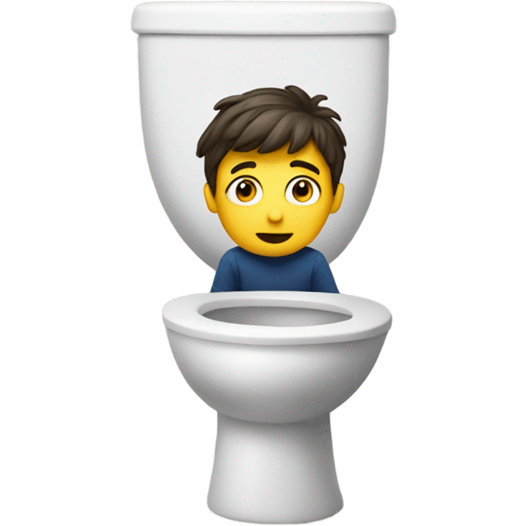 A small man peeking out of a toilet  emoji