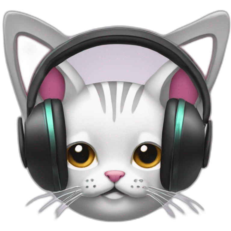 Headphone with cat ears dessus emoji