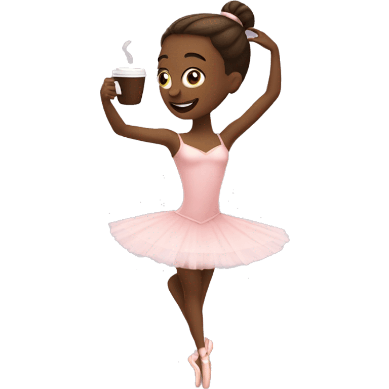 Ballerina drinks coffee emoji