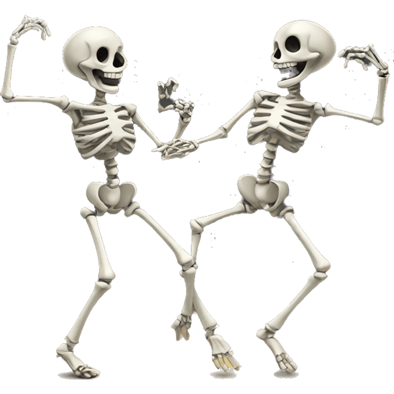 2 dancing skeletons emoji