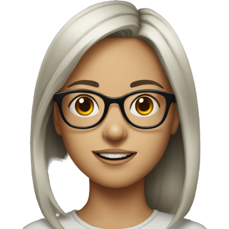 portrait of girl with glasses emoji