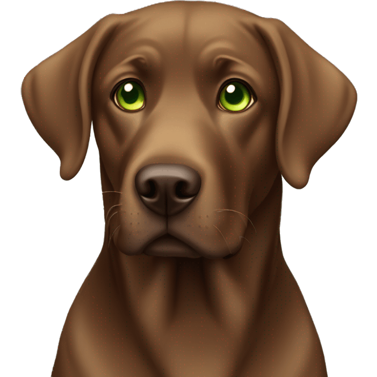 Brown Labrador with green eyes  emoji