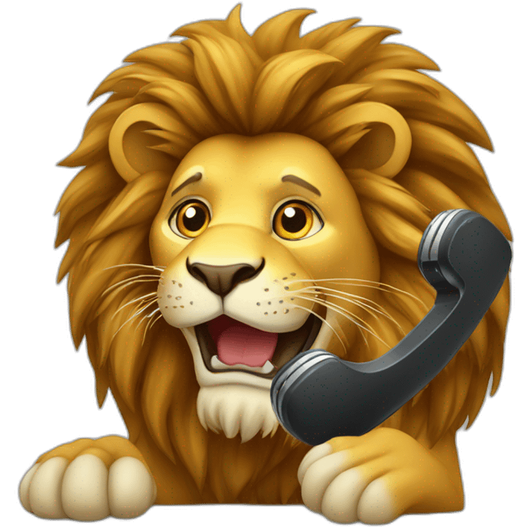 Lion qui téléphone emoji