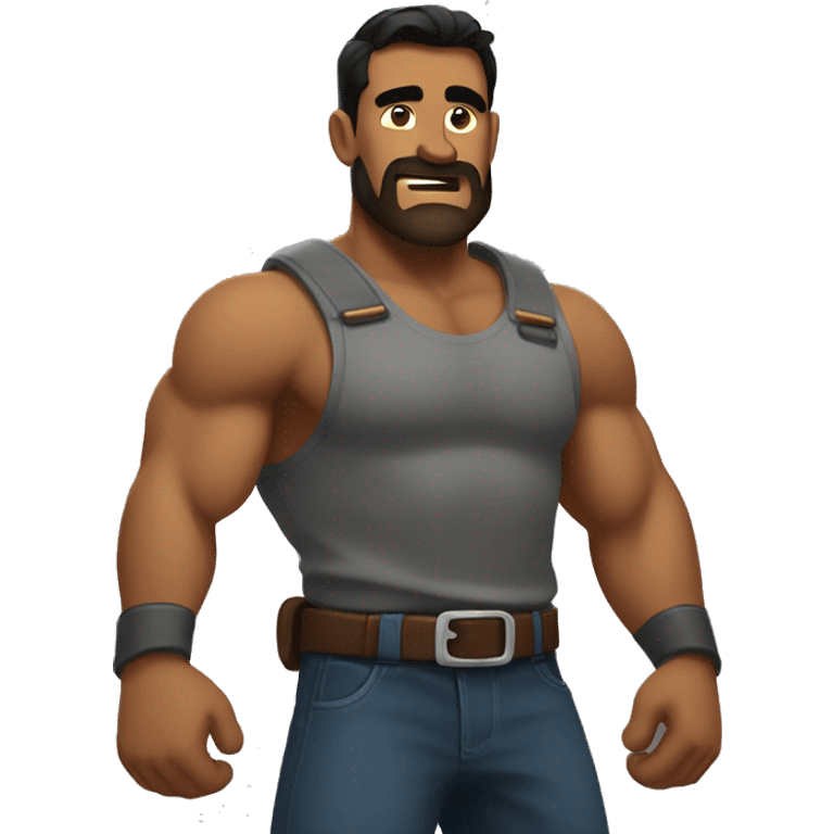 a brawny moái  emoji