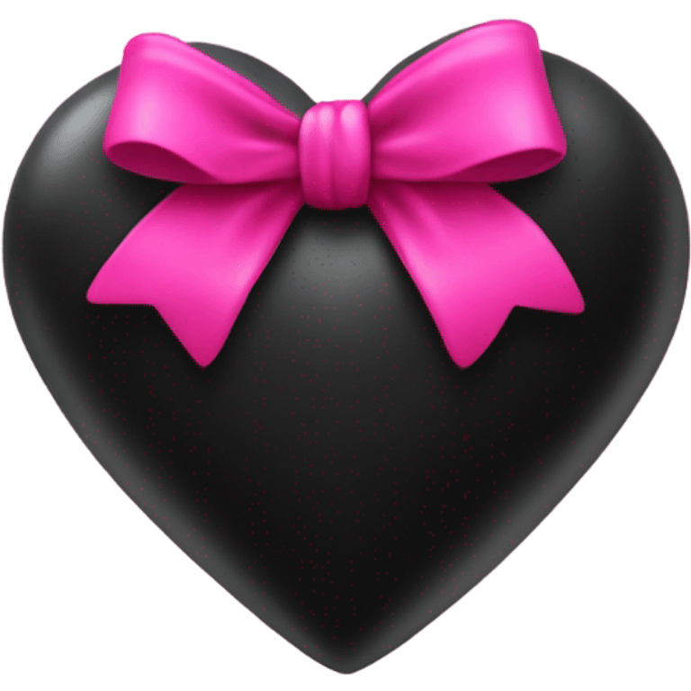 black heart with pink bow emoji