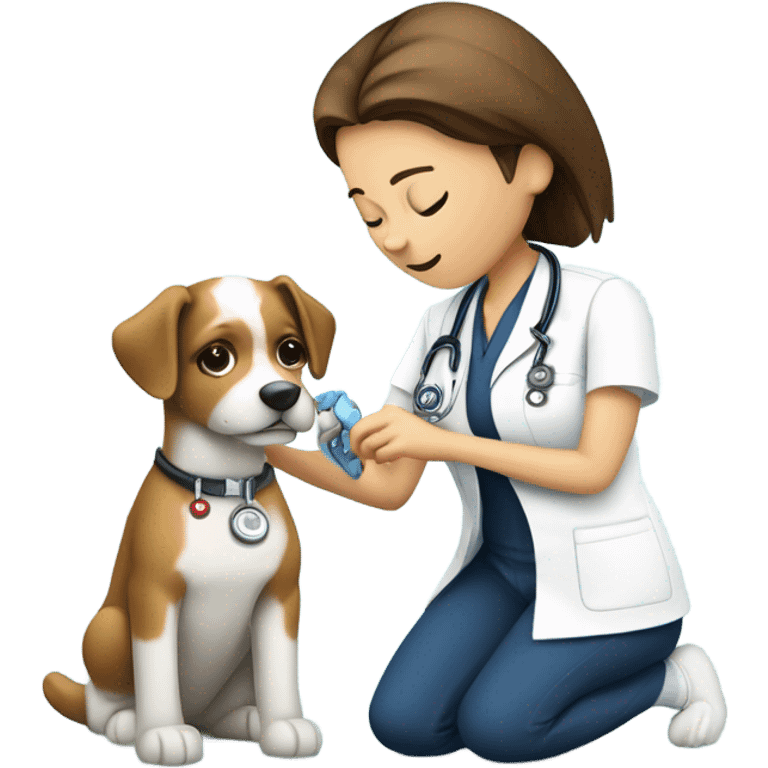 Vet nurse monitoring an anaesthetic  emoji