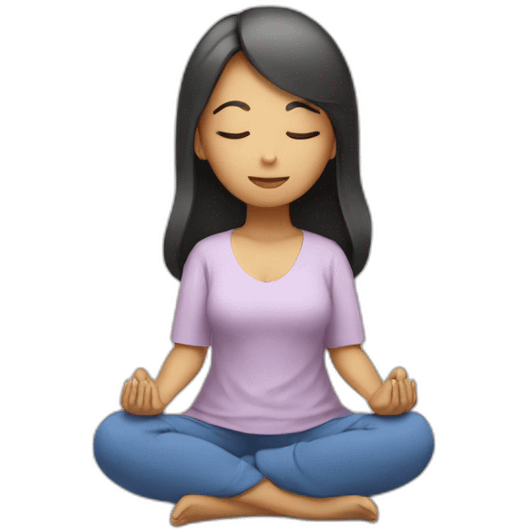 asian girl  meditating emoji