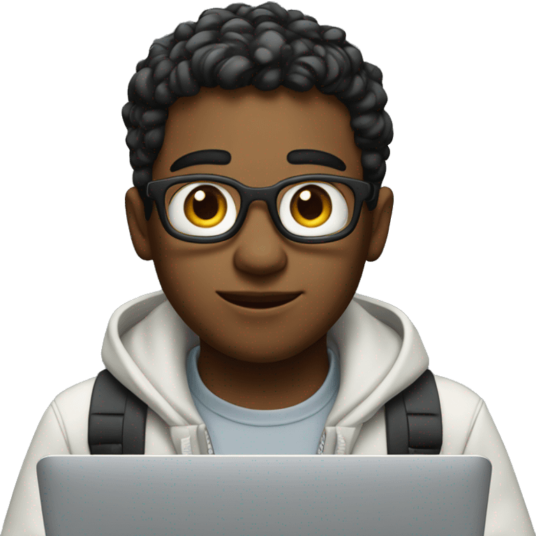 young developers with mac book air emoji