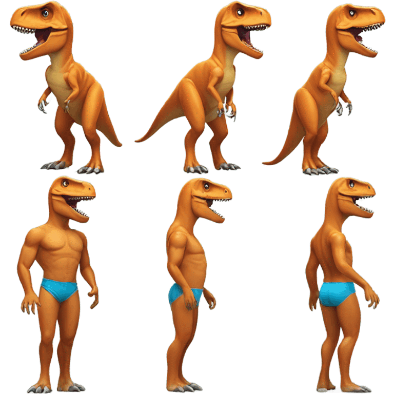 trex in swim suit emoji