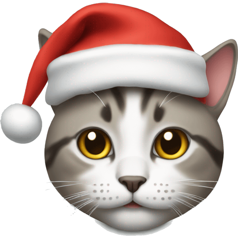 Cat with a Christmas hat emoji