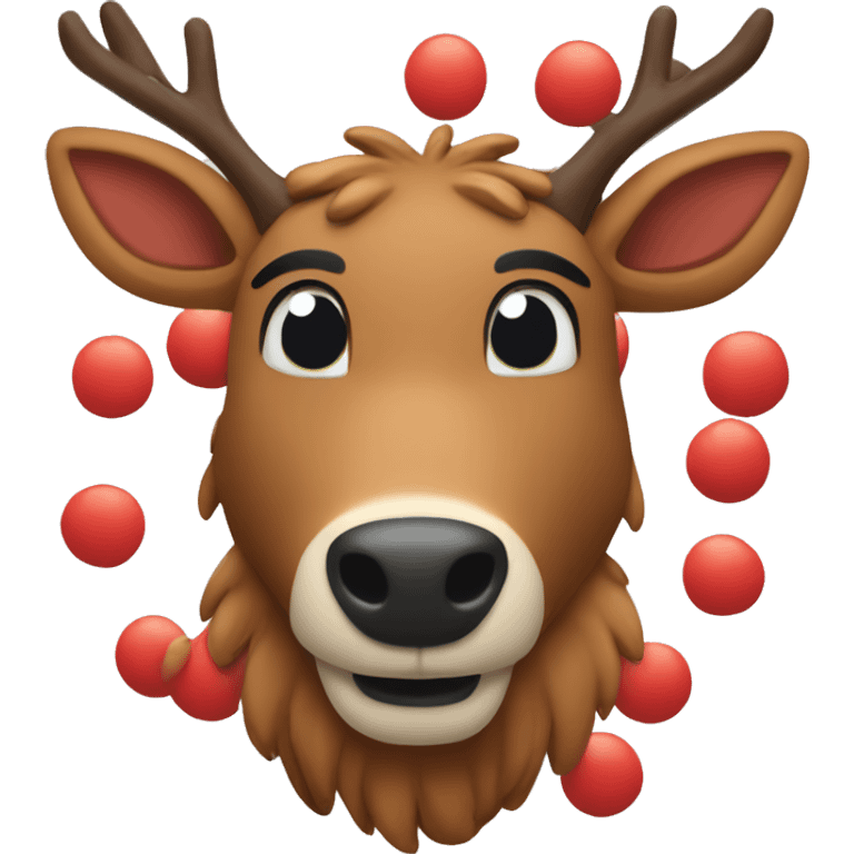 Rudolph the red nose reindeer emoji