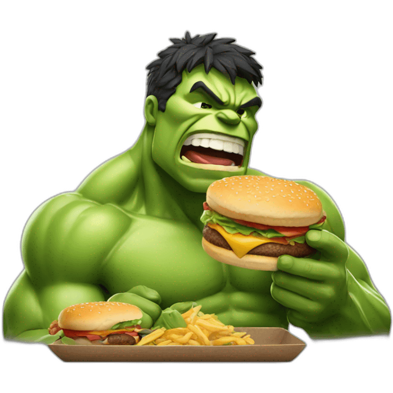 hulk eating burger emoji