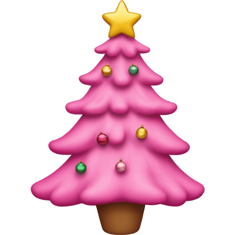 Pink Christmas tree with bows instead of ornaments emoji