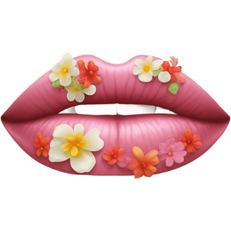 lips flowers emoji