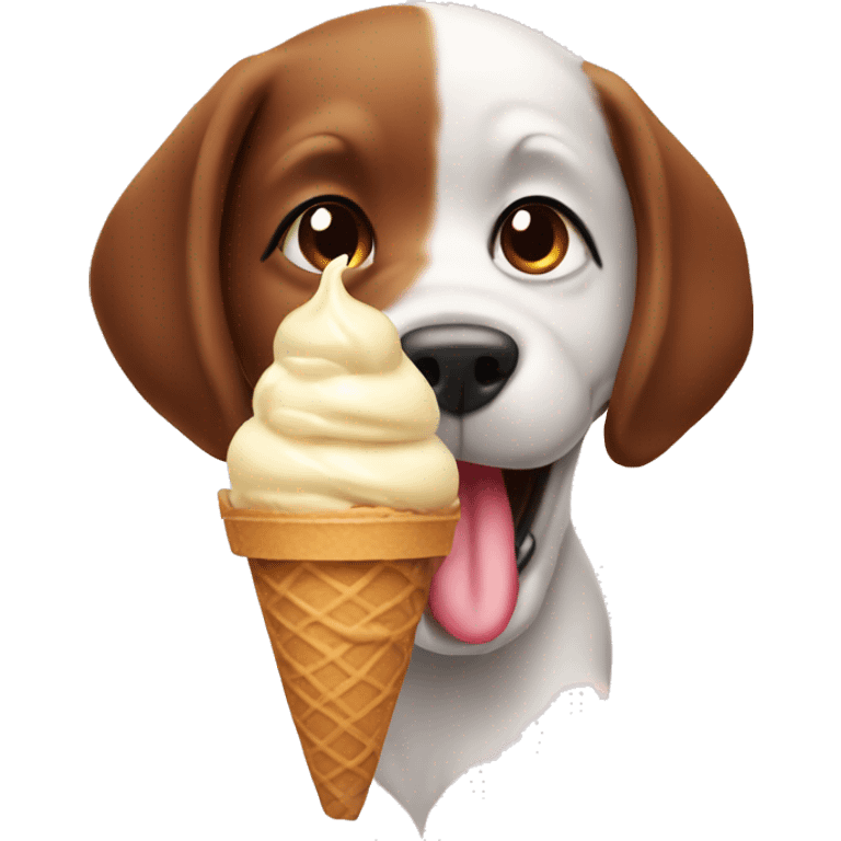 Dog eat ICE cream  emoji