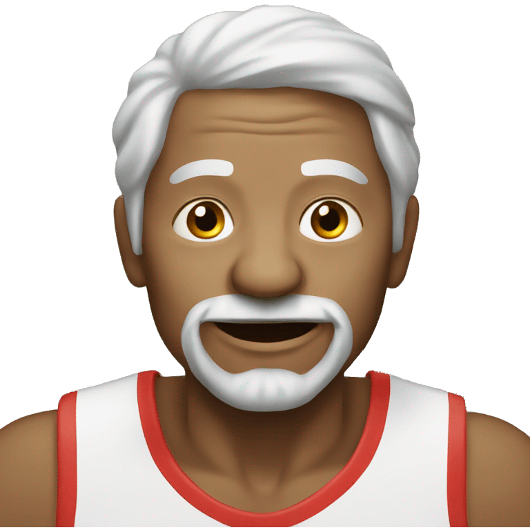 Old white person playing basketball emoji