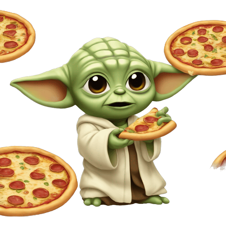 Bebé yoda comiendo pizza  emoji