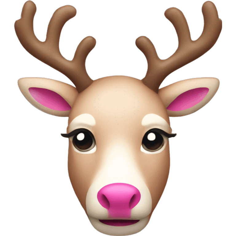 pink and beige reindeer  emoji