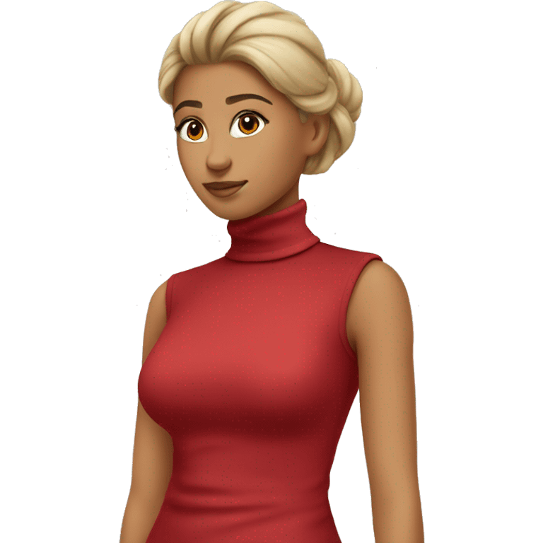 Turtle neck red dress emoji