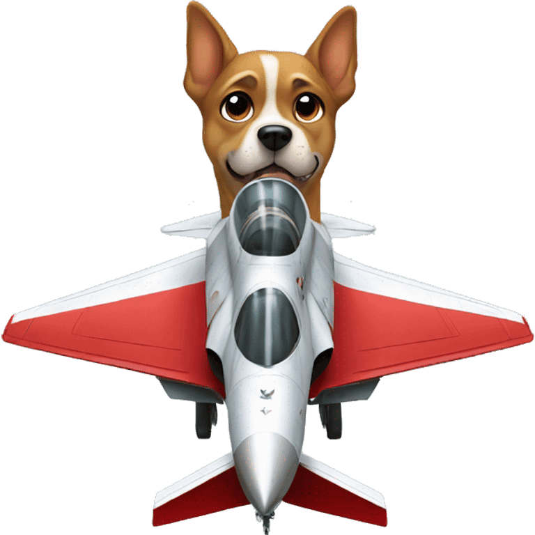 Dog in a fighter jet emoji