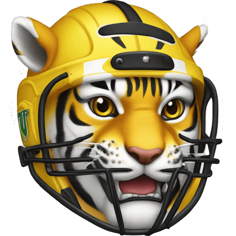 The tiger is wearing a cricket helmet, and below the tiger's head is the text "PANTHARA TIGERS" in bold yellow letters, outlined in black. The overall design has a sporty and dynamic feel, likely representing a cricket or sports team. emoji