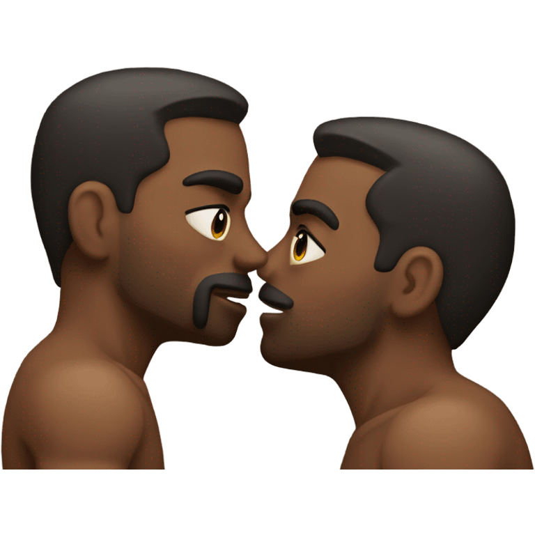 Two buff guys kissing emoji