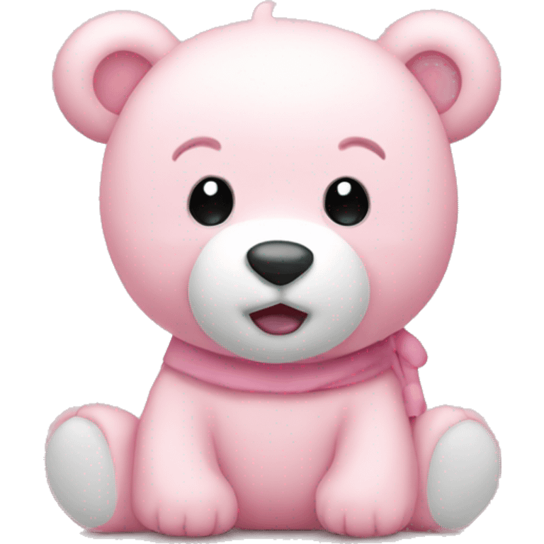  cute light pink Christmas bear emoji