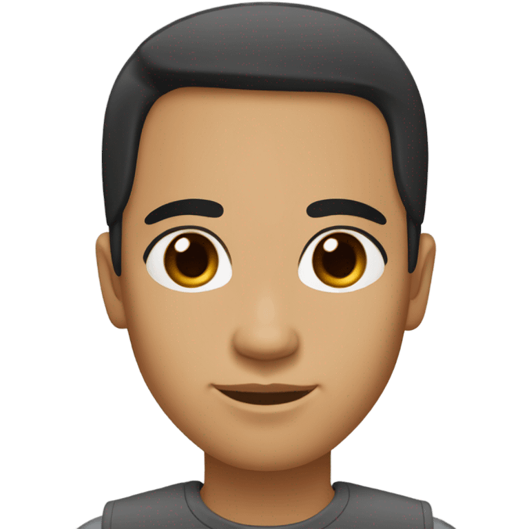 face shape square hair long and straight black coloured. almound eyes clour dark brown. eyebrow black. m skin tone tan.  emoji