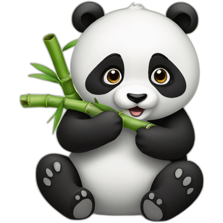 panda eating bamboo emoji