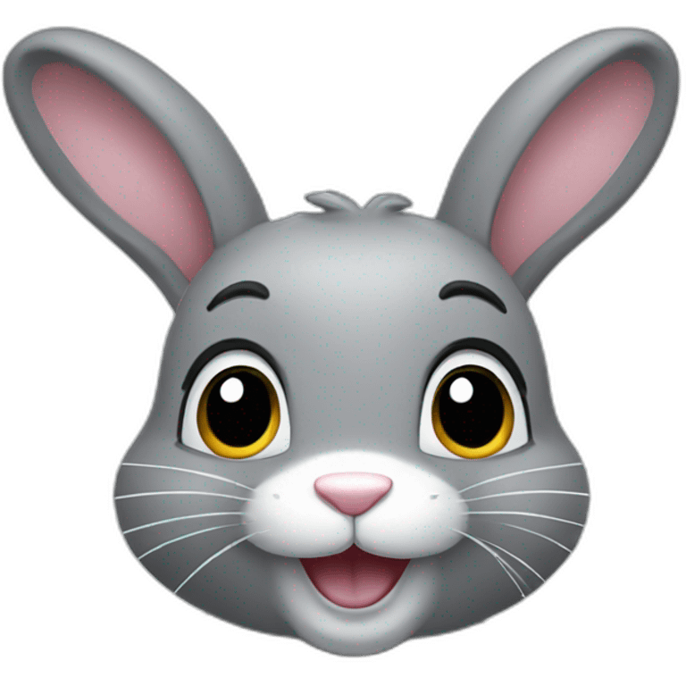 happy grey bunny emoji