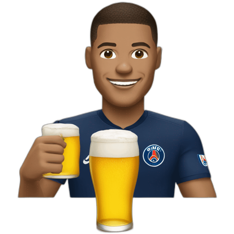 Mbappé drink beer emoji