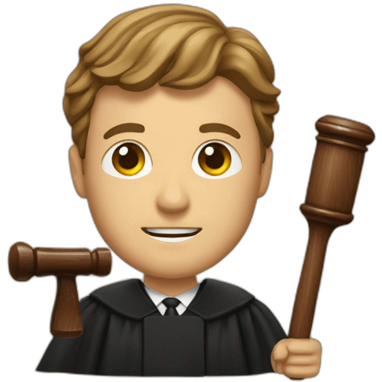 male judge with woodden hammer emoji