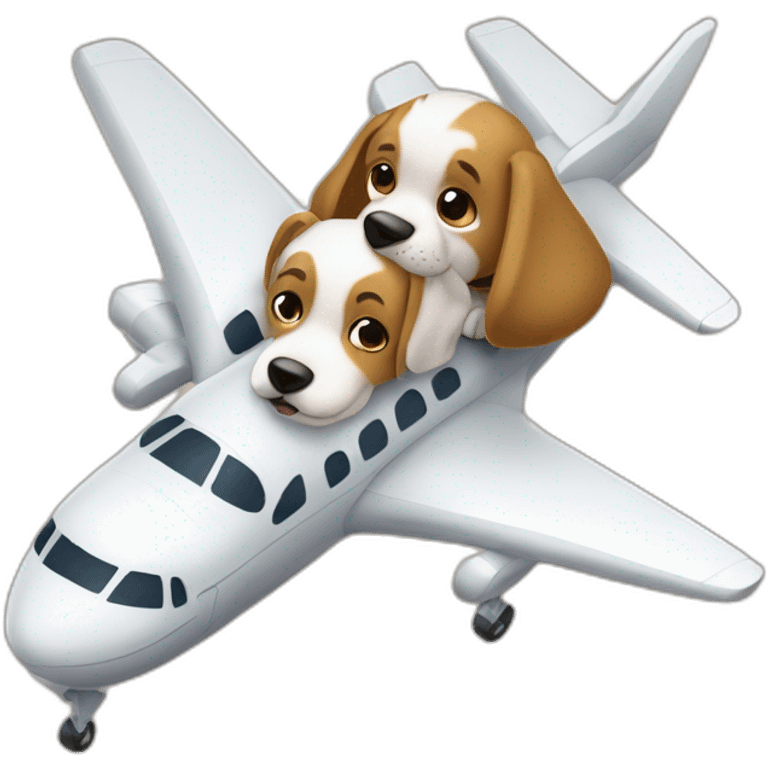 chien sur un avion emoji